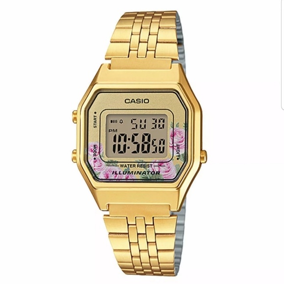 New Casio LA-680WGA-4C Digital Watch, Gold Tone